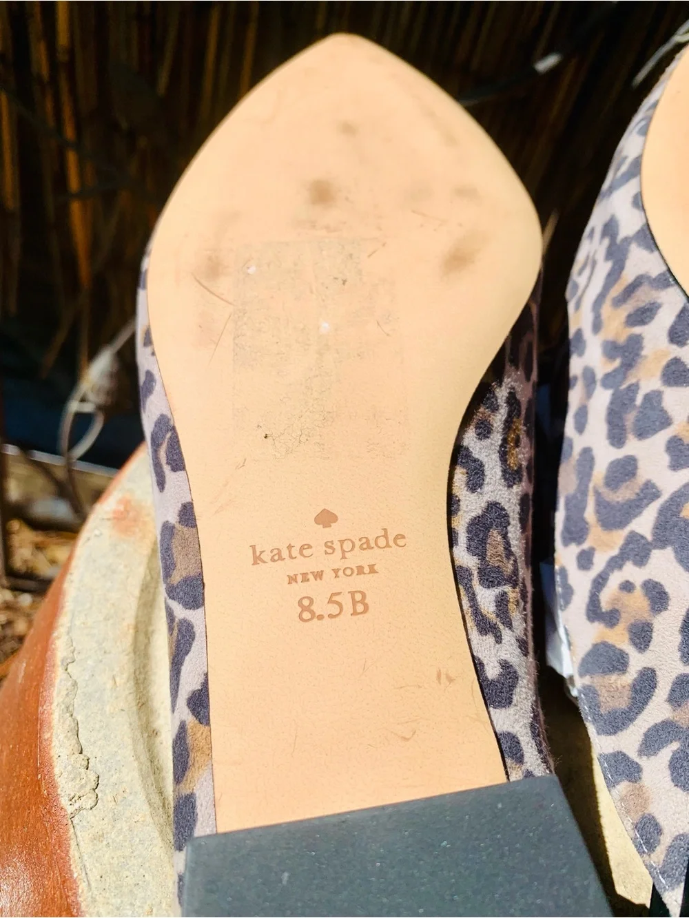kate spade Leopard Print Pointed Mules - tan/Brown
